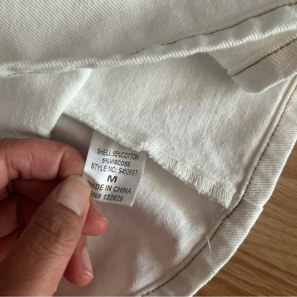Miou Muse Off White Stretch Mini Denim Skirt Medium - Picture 5 of 8